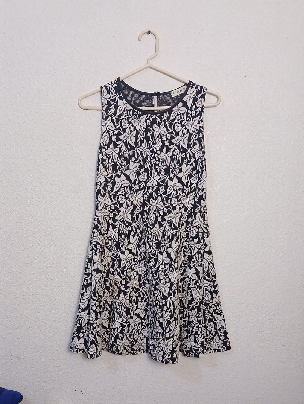 Ginger G Black & White Floral Mini Dress